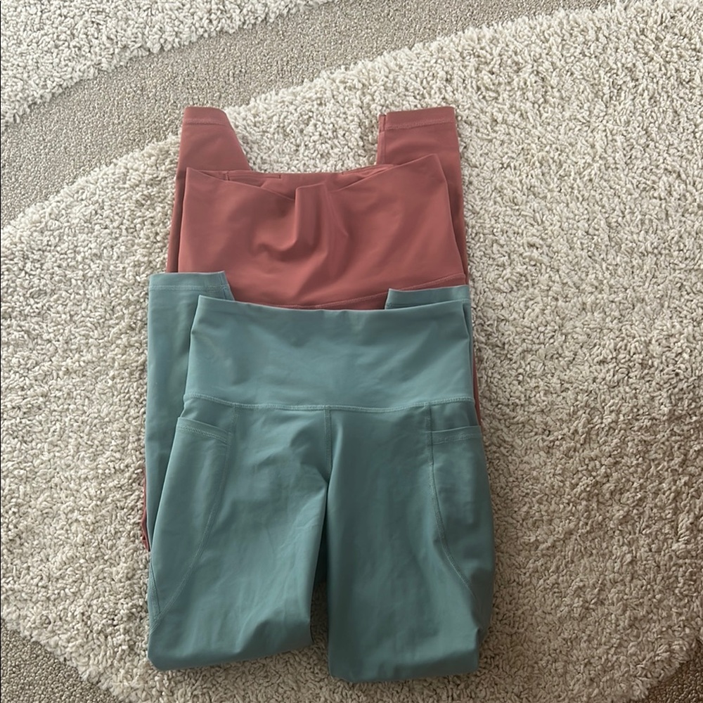 Set of Two Old Navy Leggings in Blush and Sage